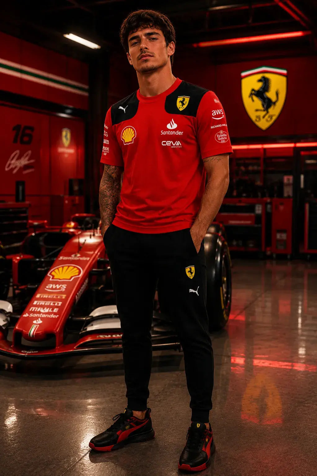 Scuderia Heritage Tee – Rosso Leclerc Edition