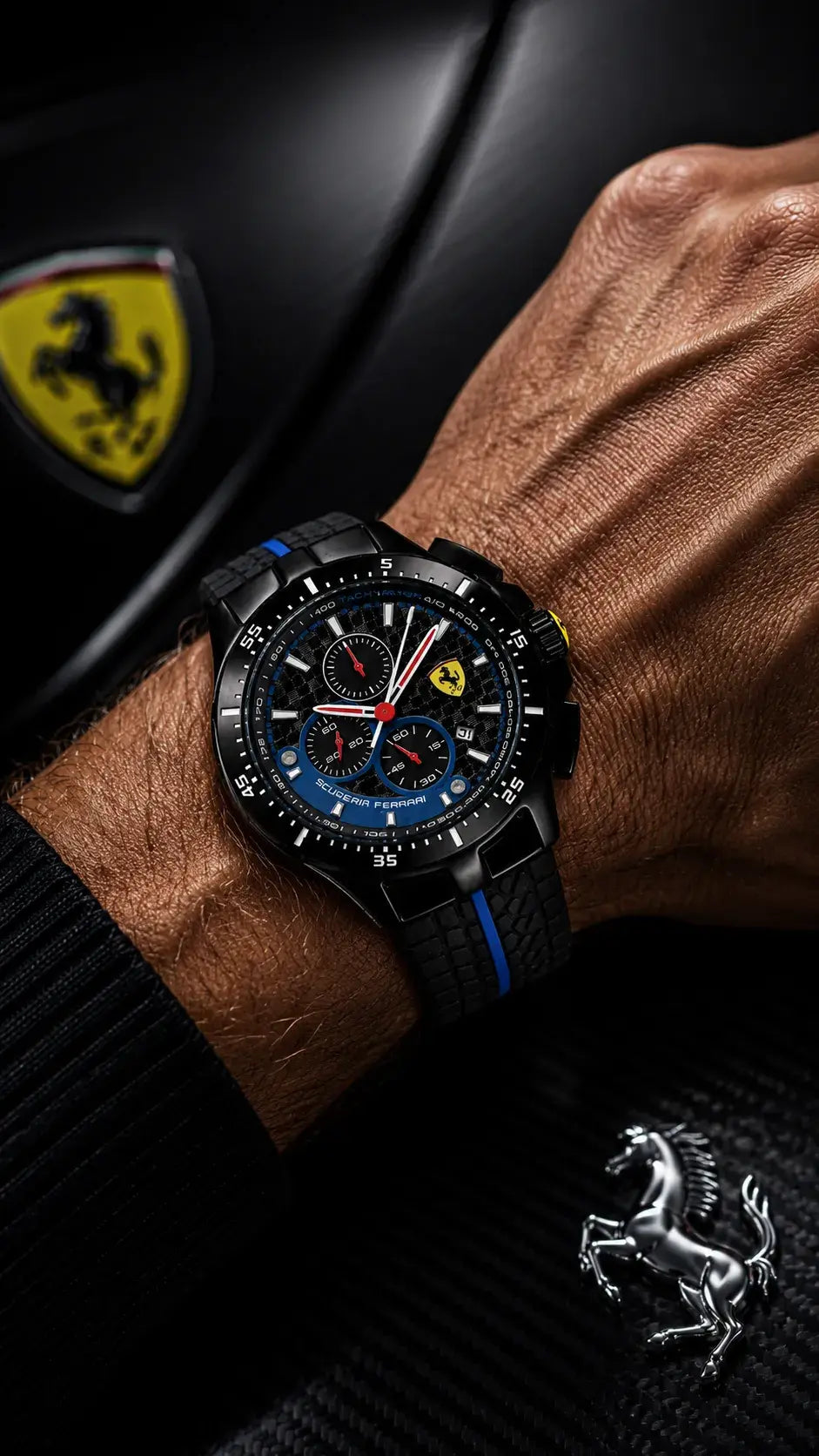 Scuderia Ferrari Corsa Chronograph Tachymeter Watch - Black / Blue