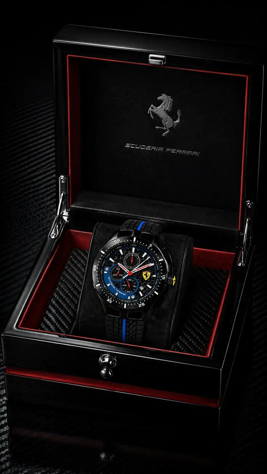 Scuderia Ferrari Corsa Chronograph Tachymeter Watch - Black / Blue