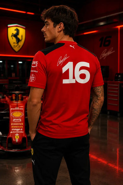 Scuderia Heritage Tee – Rosso Leclerc Edition