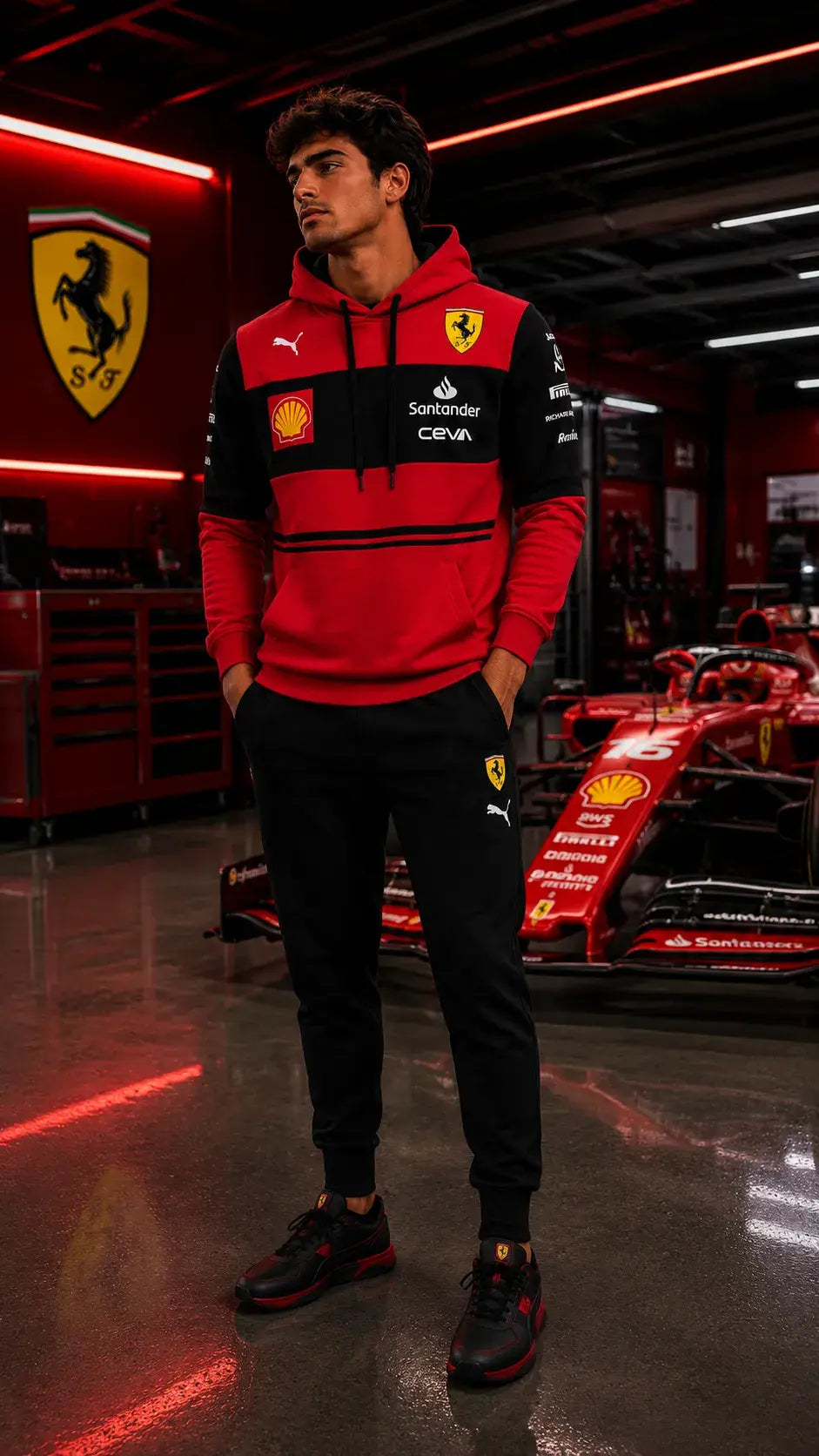 Scuderia Heritage Hoodie – Rosso Nero Edition
