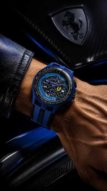 Scuderia Ferrari Corsa Chronograph Tachymeter Watch - Blue Edition