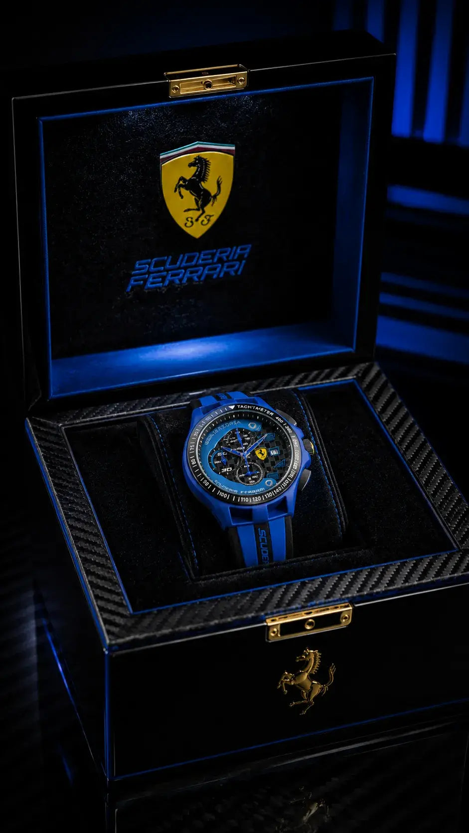 Scuderia Ferrari Corsa Chronograph Tachymeter Watch - Blue Edition
