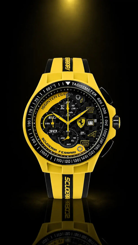 Scuderia Ferrari Corsa Chronograph Tachymeter Watch - Yellow Edition