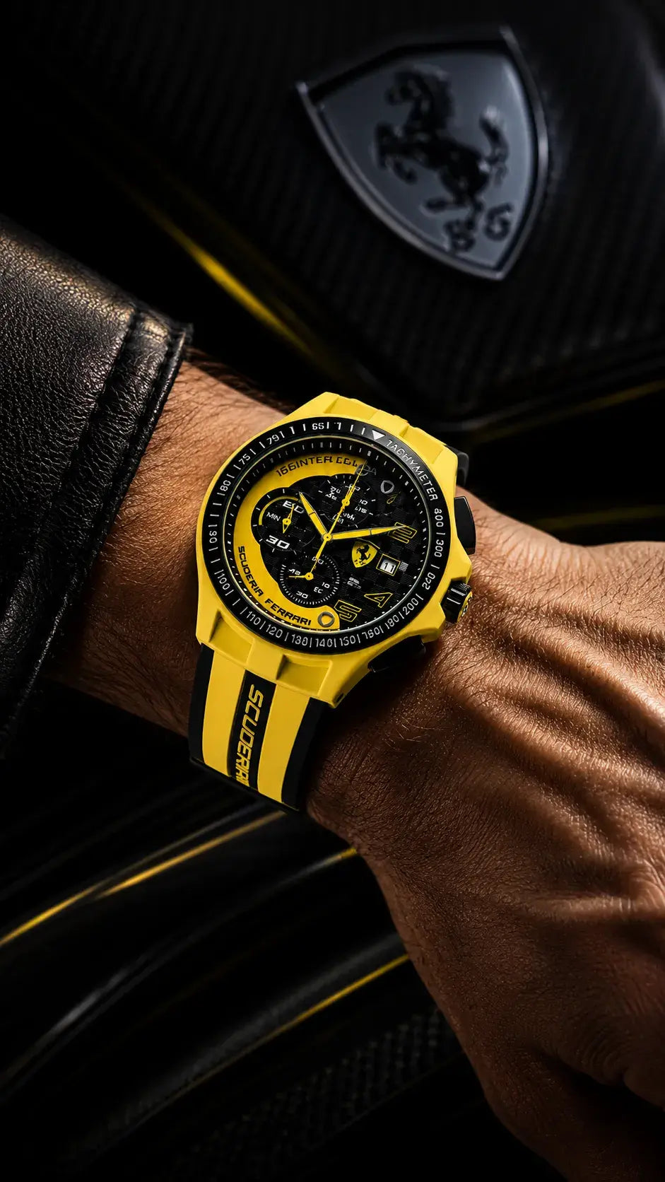 Scuderia Ferrari Corsa Chronograph Tachymeter Watch - Yellow Edition