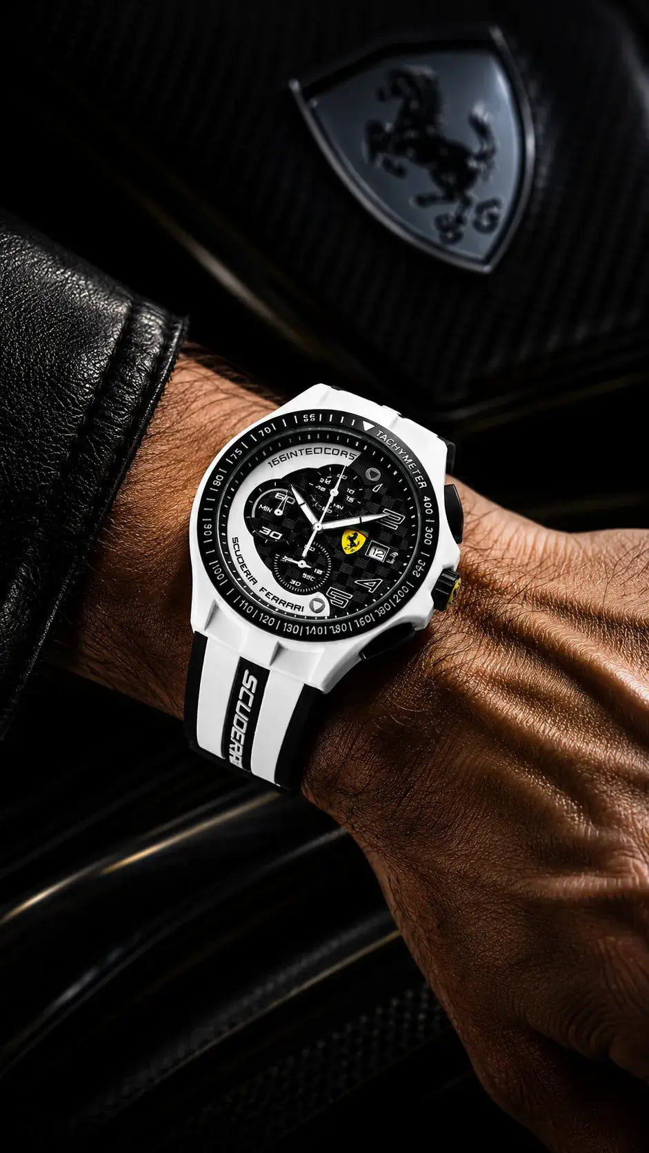 Scuderia Ferrari Corsa Chronograph Tachymeter Watch - White Edition