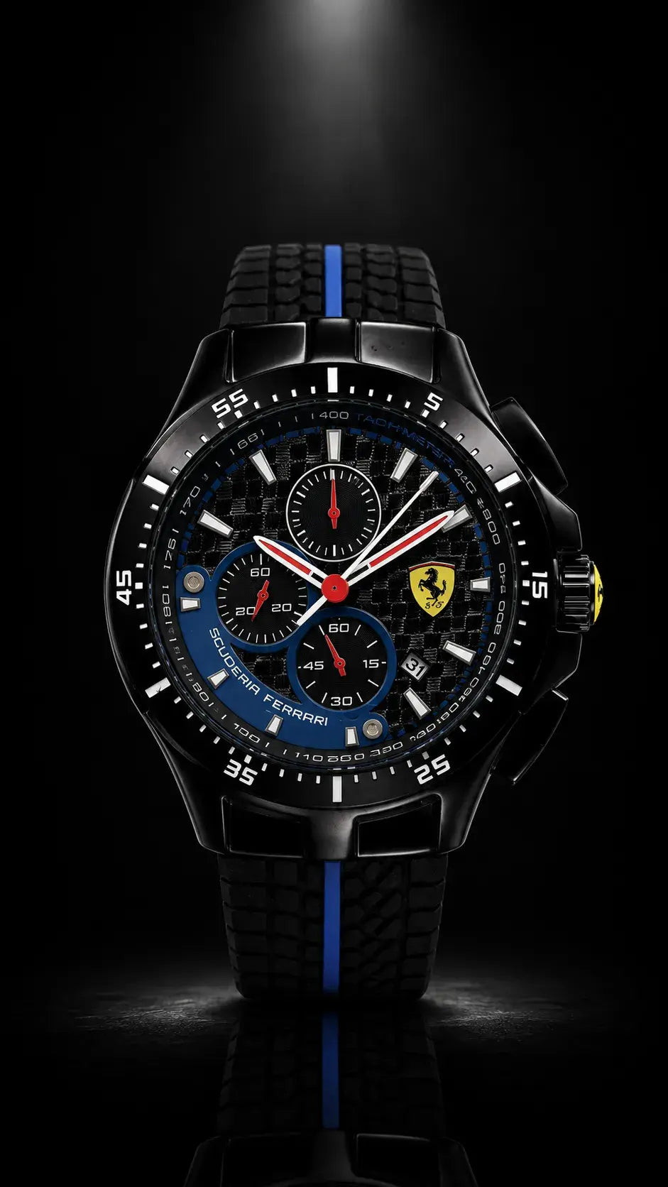 Scuderia Ferrari Corsa Chronograph Tachymeter Watch - Black / Blue