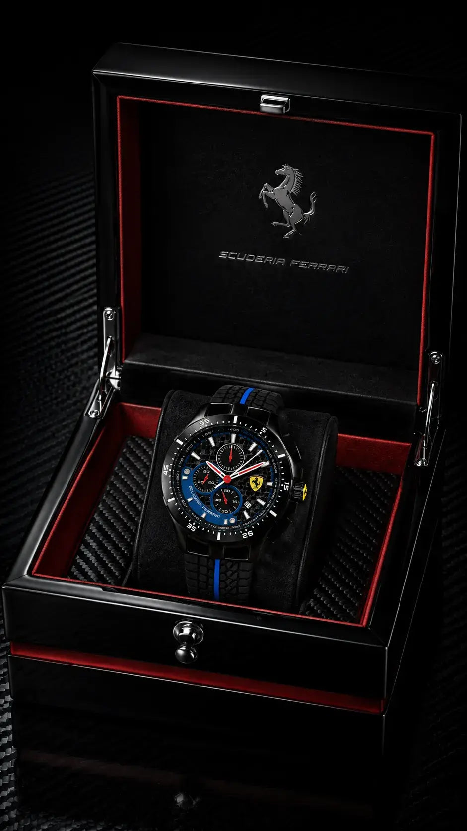 Scuderia Ferrari Corsa Chronograph Tachymeter Watch - Black / Blue