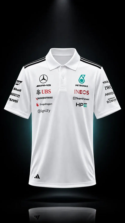 Mercedes-AMG Petronas F1 Team 2026 Team Polo Shirt - White