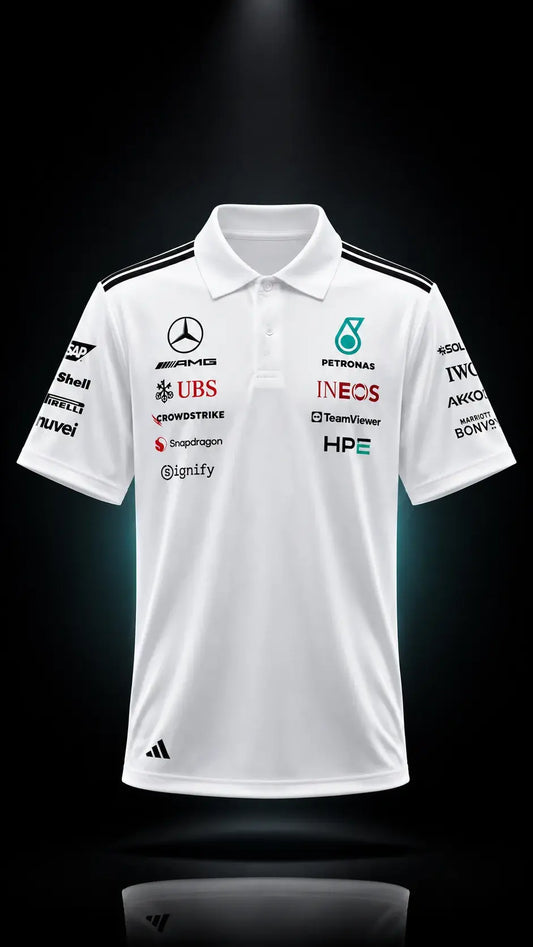 Mercedes-AMG Petronas F1 Team 2026 Team Polo Shirt - White