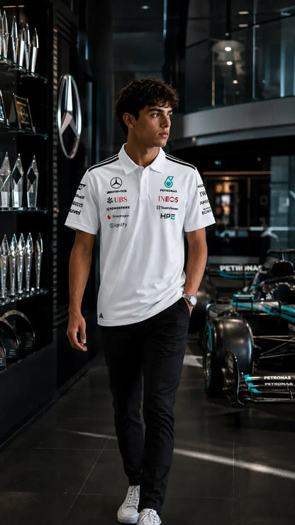 Mercedes-AMG Petronas F1 Team 2026 Team Polo Shirt - White