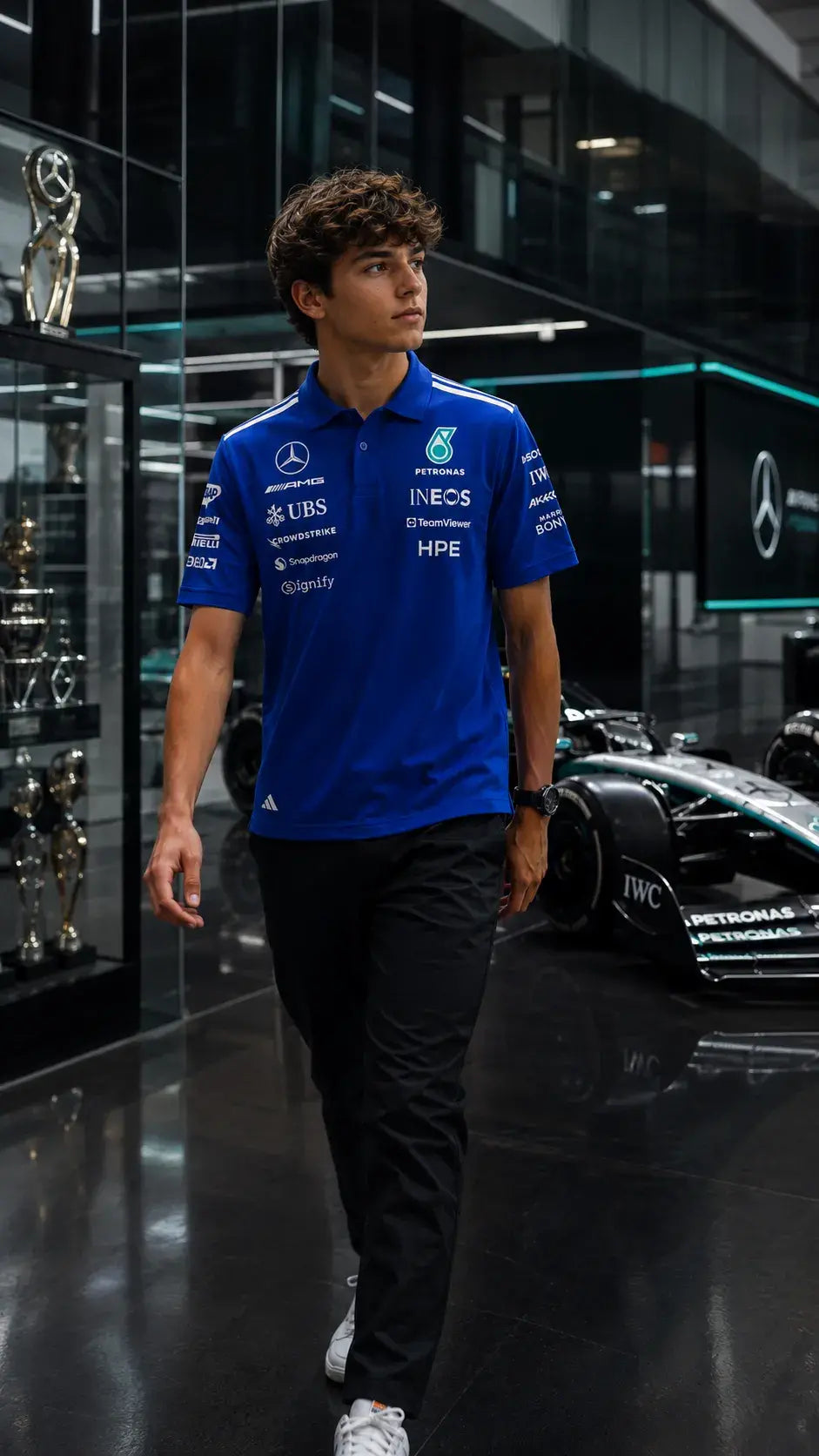 Mercedes-AMG Petronas F1 Team 2026 Team Polo Shirt - Blue