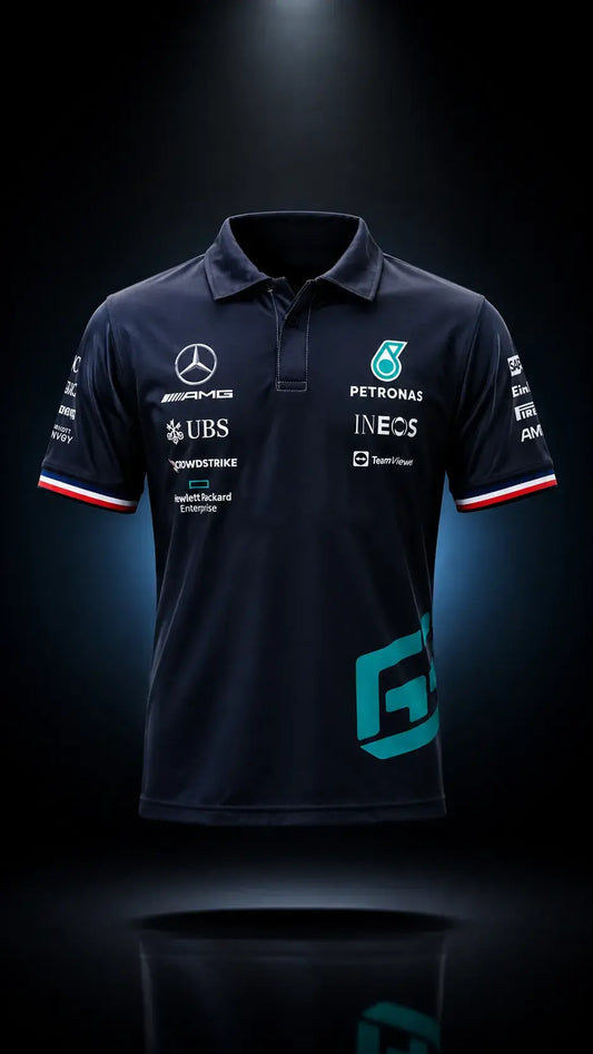 Mercedes-AMG Petronas F1 Team 2026 Team Polo Shirt - Navy