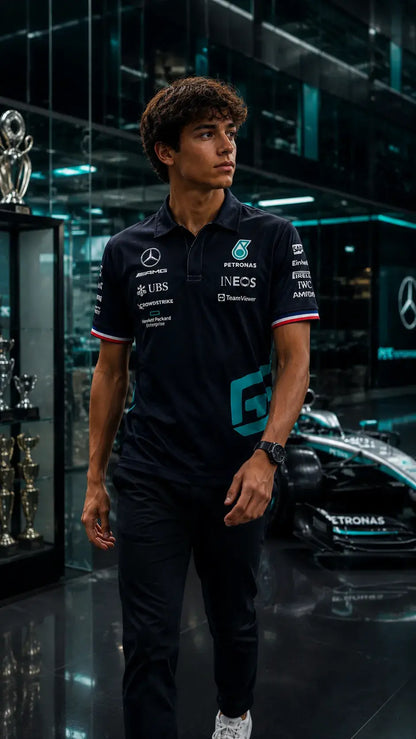 Mercedes-AMG Petronas F1 Team 2026 Team Polo Shirt - Navy
