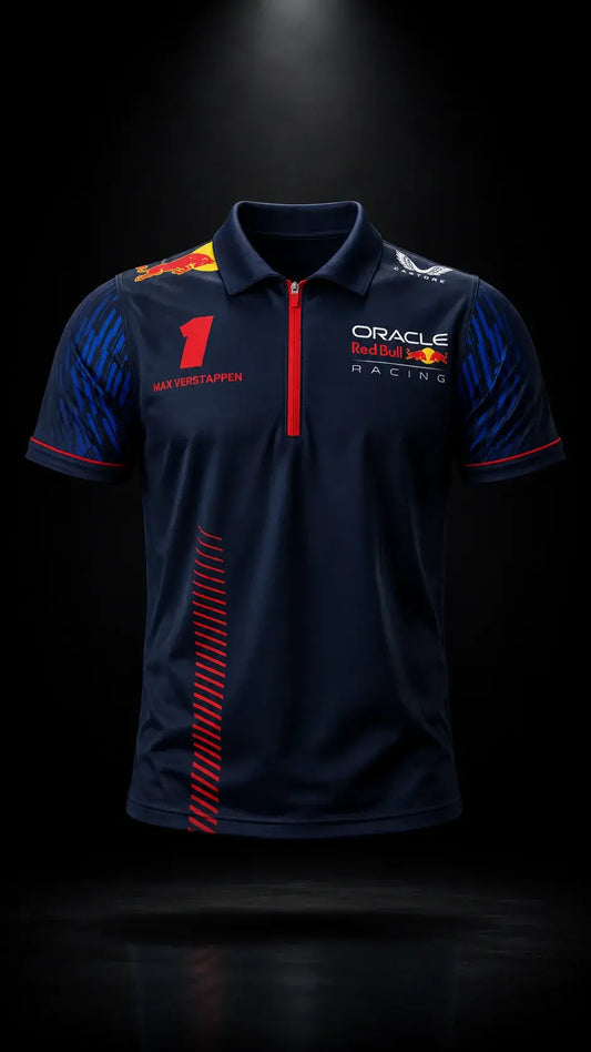 Oracle Red Bull Racing 2026 Max Verstappen #1 Team Zip Polo Shirt