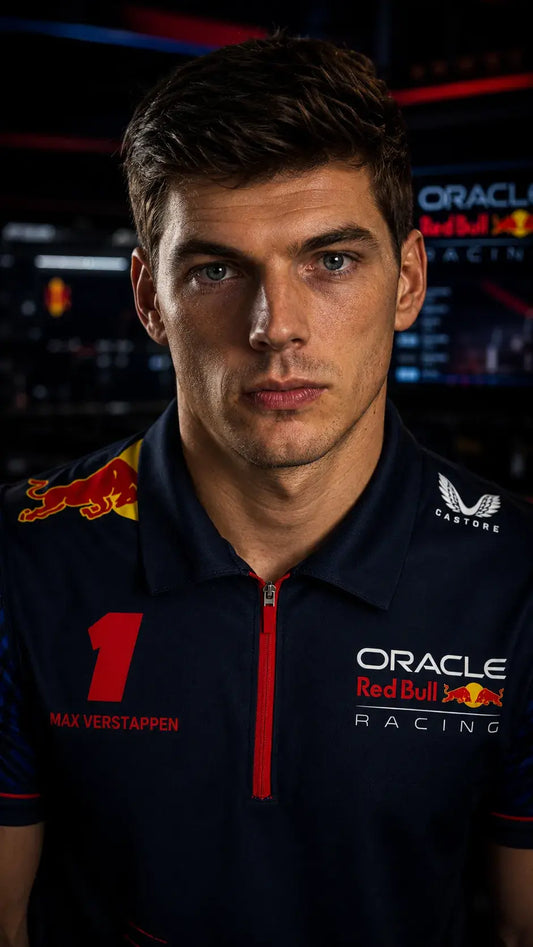 Oracle Red Bull Racing 2026 Max Verstappen #1 Team Zip Polo Shirt